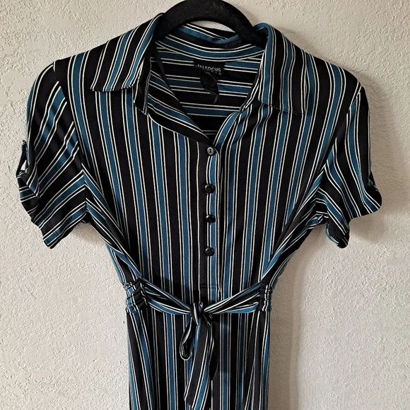 EnFocus Studio Striped Teal Dress - Picture 2 of 7